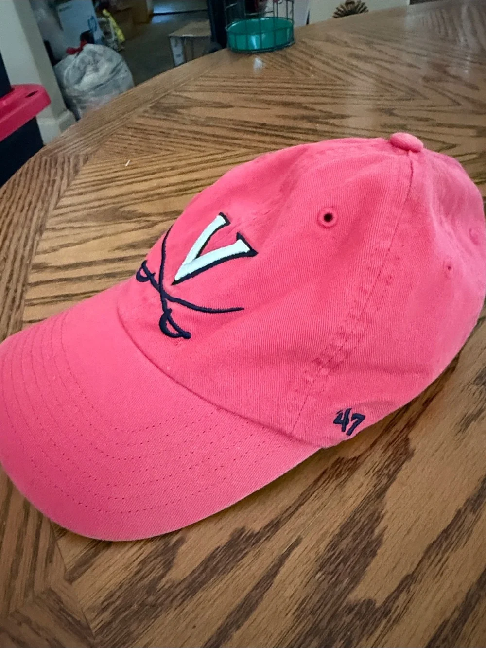 47 Kids Virginia Cavaliers Pink Baseball Cap with Navy & White Logo